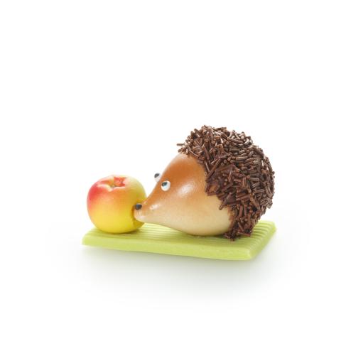 Marzipanfigur Igel mit Apfel